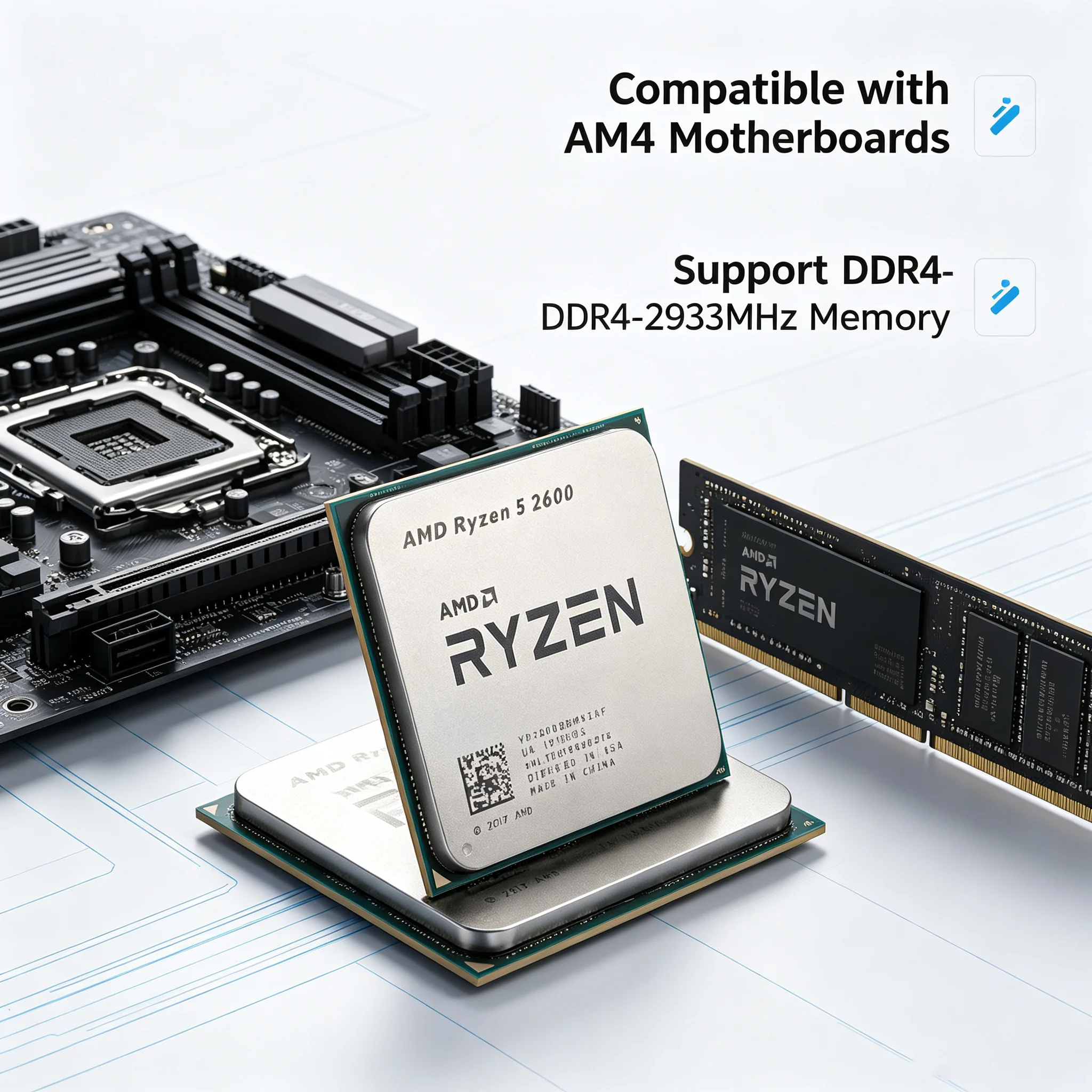 Pc Gaming Ryzen 5 - Procesor AMD Ryzen 5 2600 3.4GHz