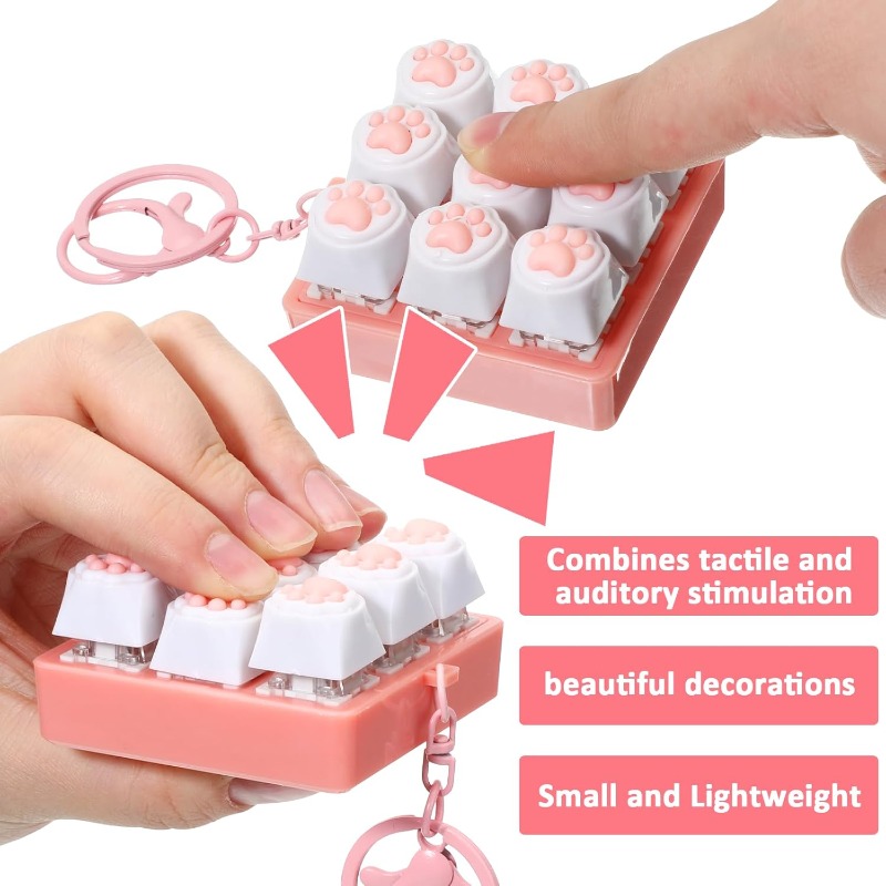 Pc Gaming Gratis - 9Keys Cat Paw Keycap Fidget Keychain,