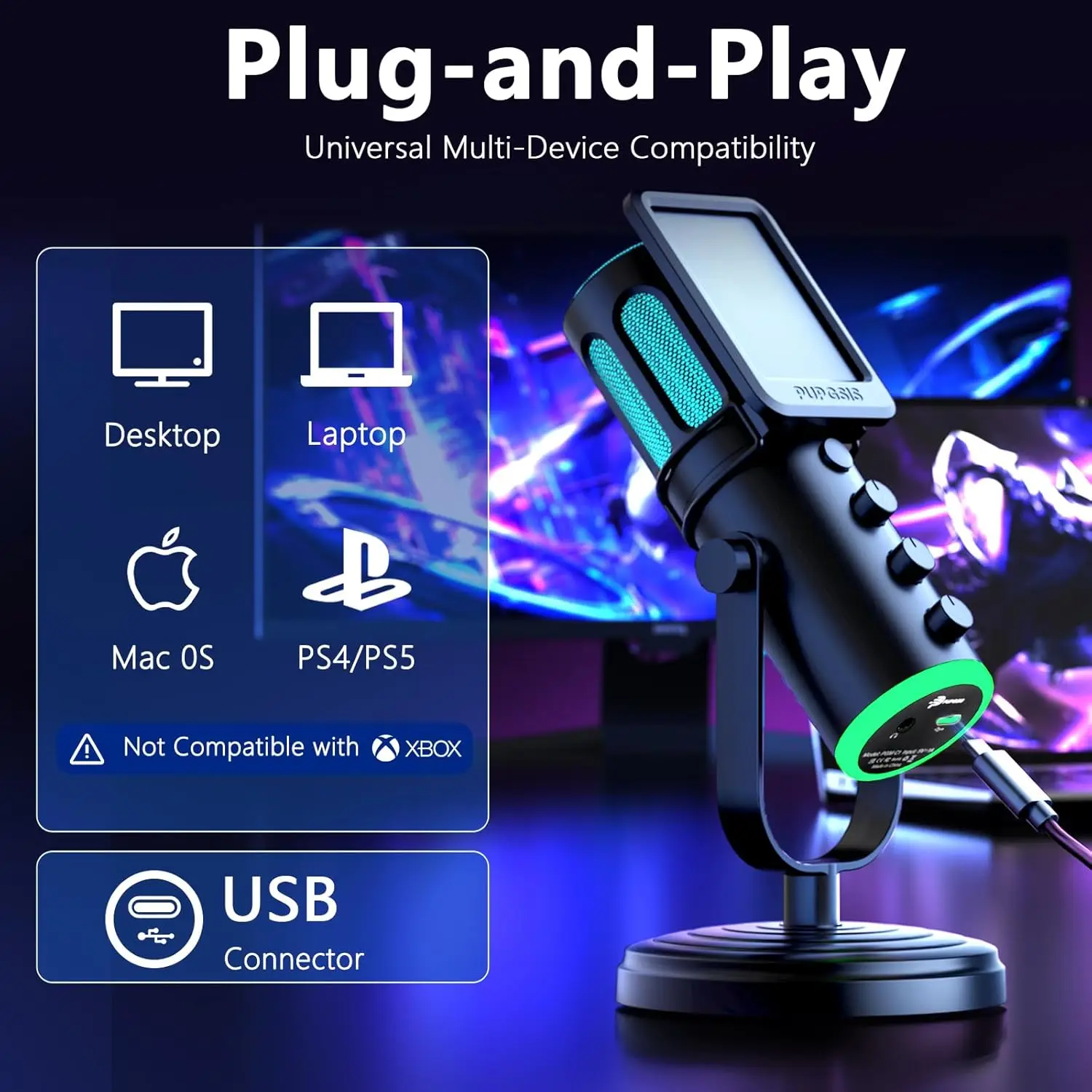 Mikrofon USB PUPGSIS do PC, mi – Pc Gaming Discord recenzja i cena
